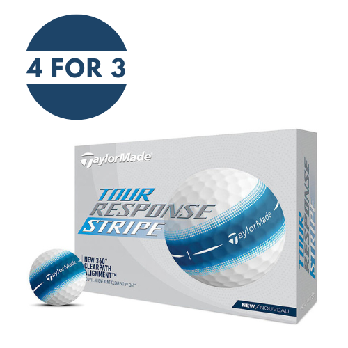 TaylorMade Tour Response Stripe Blue Golf Balls - Dozen