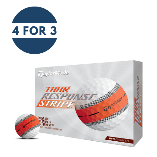 TaylorMade Tour Response Stripe Orange Golf Balls - Dozen