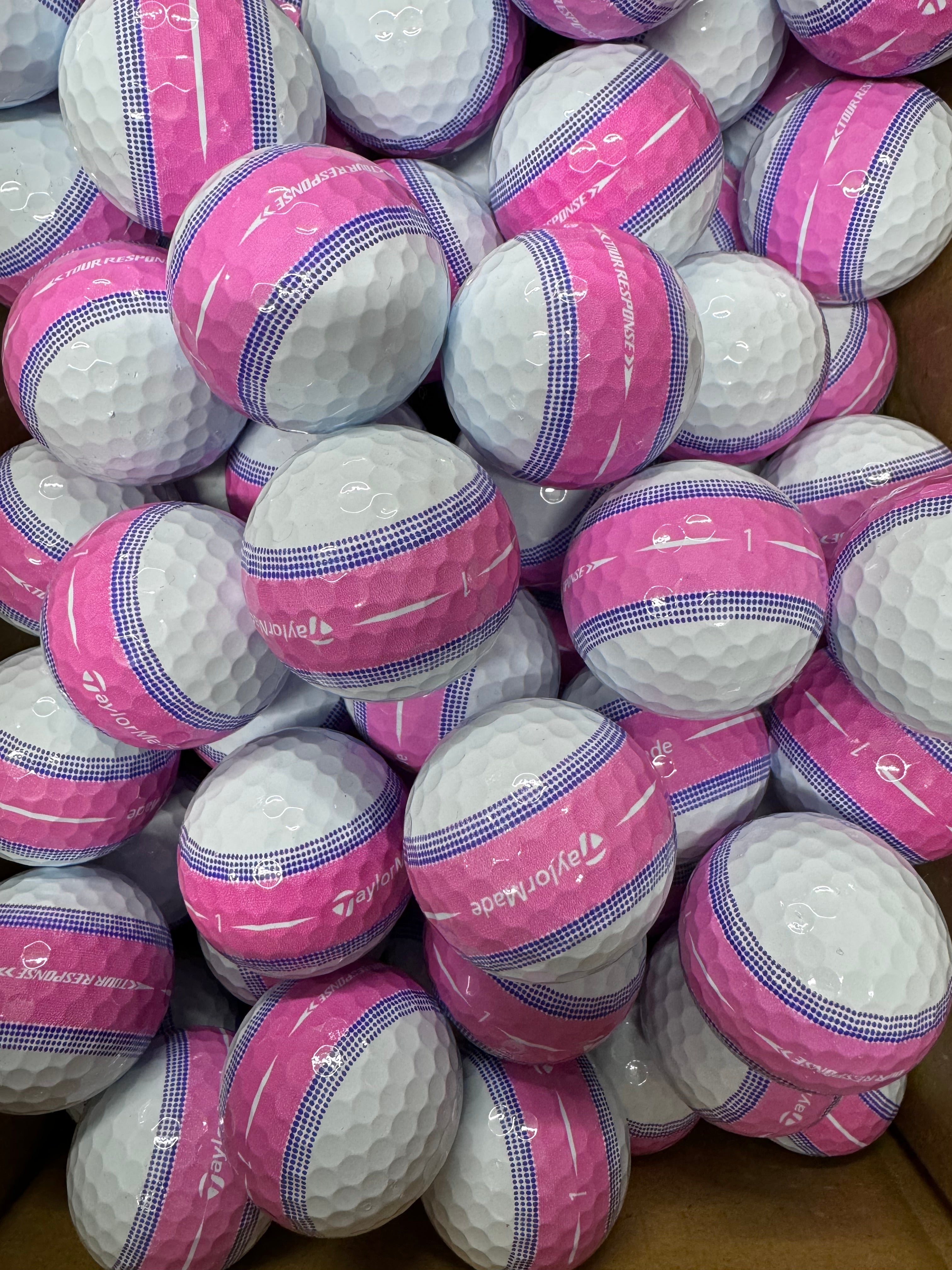 Taylormade Tour Response Pink Stripe Golf good Balls