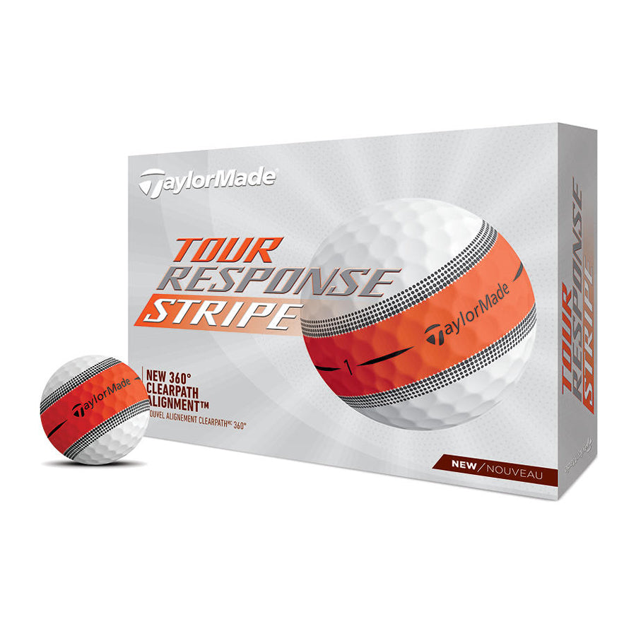 TaylorMade Tour Response Stripe Orange Golf Balls - Dozen