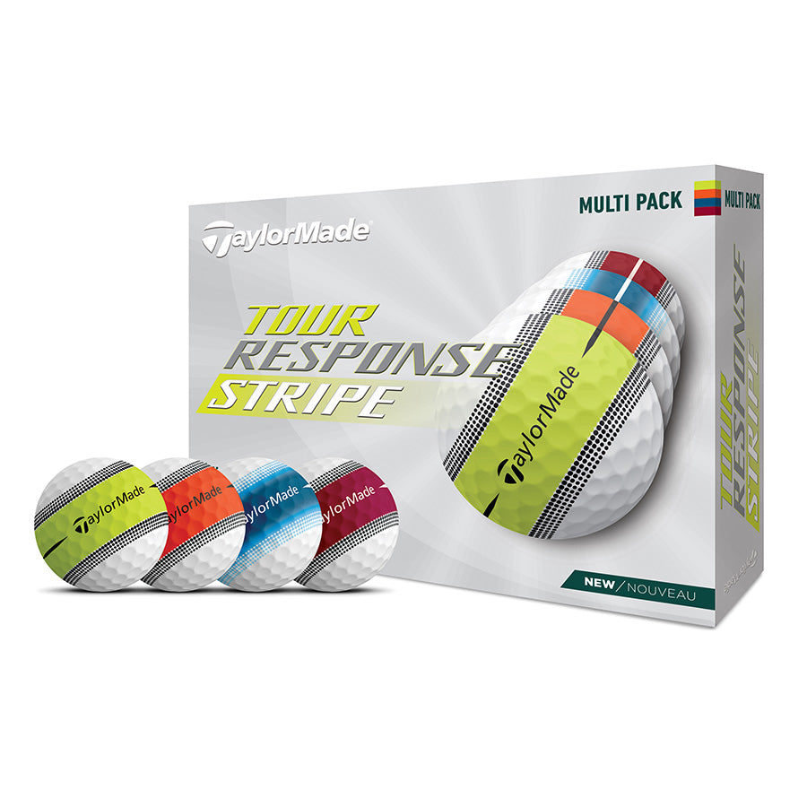 TaylorMade Tour Response Stripe Multi Colour Golf Balls - Dozen