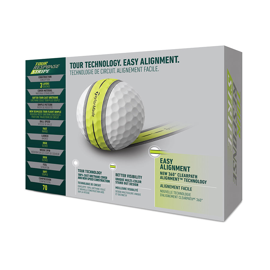 TaylorMade Tour Response Stripe Multi Colour Golf Balls - Dozen