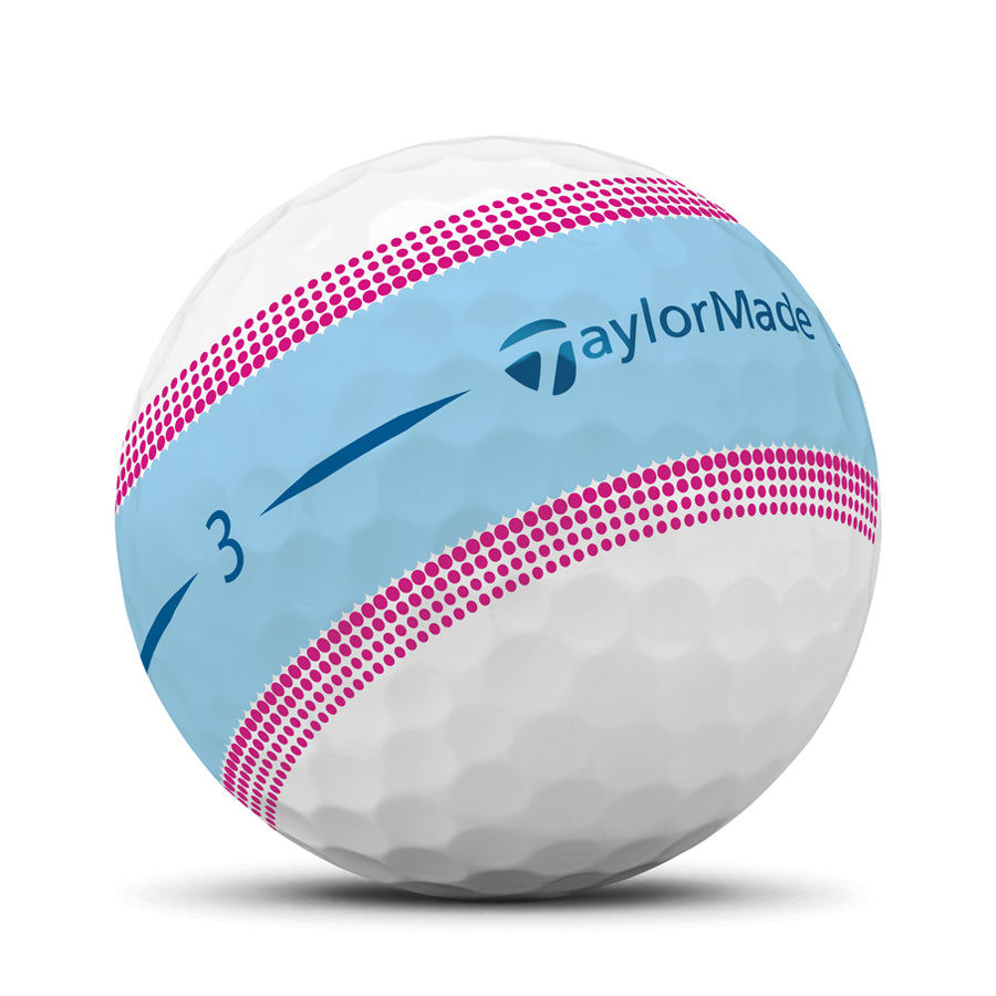 TaylorMade Tour Response Stripe Blue Pink Golf Balls - Dozen